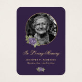 Élégante carte de prière pour les funérailles flor (Devant)