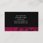 Elégante carte de profil baroque Fushia & Black (Dos)