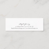 Elégante carte de profil de police de script noir  (Dos)