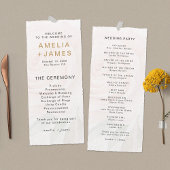 Elégante carte de programme de cérémonie de Mariag