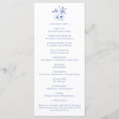 Élégante carte de programme de mariage bleu Vintag (Dos)