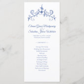 Élégante carte de programme de mariage bleu Vintag (Devant)