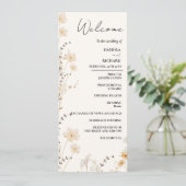 Élégante carte de programme de mariage Fleur sauva (Debout devant)
