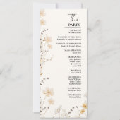 Élégante carte de programme de mariage Fleur sauva (Dos)