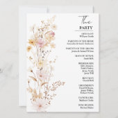 Élégante carte de programme de mariage Fleur sauva (Dos)