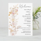 Élégante carte de programme de mariage Fleur sauva (Debout devant)