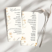 Élégante carte de programme de mariage Fleur sauva