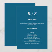 Élégante carte de programme de mariage Monogramme (Devant / Derrière)