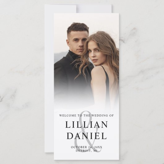 Élégante carte de programme de mariage photo (Devant)