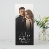 Élégante carte de programme de mariage photo (Debout devant)