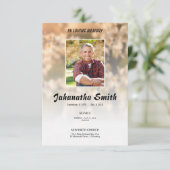 Élégante carte de programme funéraire commémoratif (Debout devant)