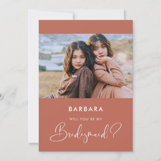 Elégante carte de proposition de Bridesmaid en arg (Devant)