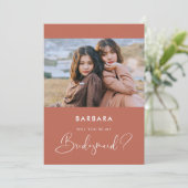 Elégante carte de proposition de Bridesmaid en arg (Debout devant)