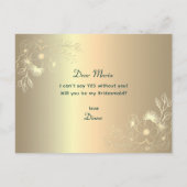 Elégante carte de proposition de femme de chambre  (Dos)