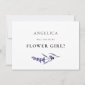 Elégante carte de proposition de fille de lavande (Devant)