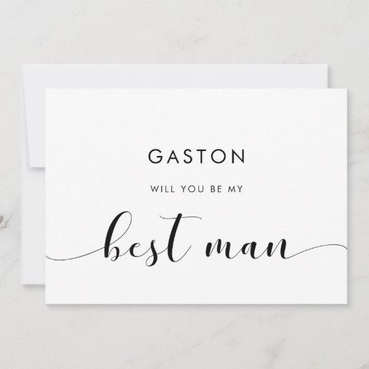 Elégante carte de proposition de meilleur homme no (Devant)
