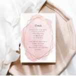 Élégante carte de réception Bat mitzvah rose<br><div class="desc">Ce design moderne présente un design aquarelle encadré en or et votre texte personnalisé. Utilisez le formulaire modèle pour ajouter votre texte. Les menus d'édition avancés,  accessibles en sélectionnant l'outil de conception,  vous permettront de modifier les polices,  les couleurs et la disposition.</div>