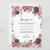 Elégante carte de réception de mariage d'été en Bo (Devant)