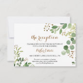 Elégante Carte de réception de mariage Eucalyptus (Devant)