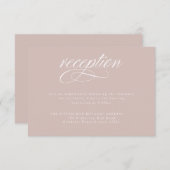 Élégante Carte de réception de mariage rose (Devant / Derrière)