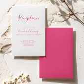 Élégante carte de réception de mariage rose minima