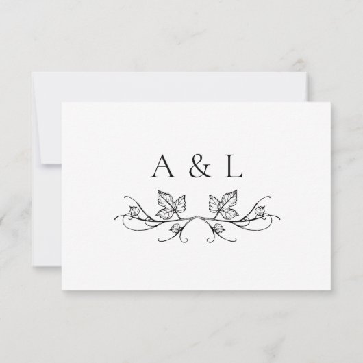 Élégante carte de réception Monogramme de mariage (Dos)