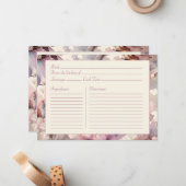 Elégante carte de recette Blush Fête des mariées F (Devant/Arrière en situation)