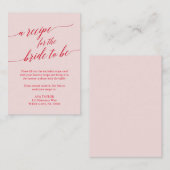 Élégante carte de recette de calligraphie rose rou (Devant / Derrière)