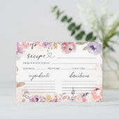 Élégante carte de recette de douche de nuptiale fl (Debout devant)