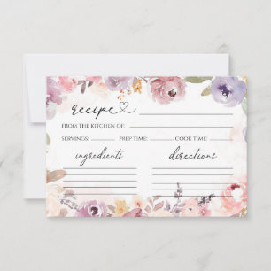 Élégante carte de recette de douche de nuptiale fl