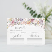 Élégante carte de recette de douche de nuptiale fl (Debout devant)