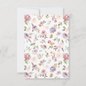 Élégante carte de recette de douche de nuptiale fl (Dos)