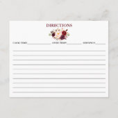 Elégante carte de recette de douche florale Bourgo (Dos)