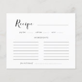 Elégante carte de recette de douche nuptiale noire (Devant)