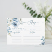 Elégante carte de recette de mariée bleu poussiére (Debout devant)