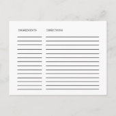 Élégante carte de recette de mariée de calligraphi (Dos)