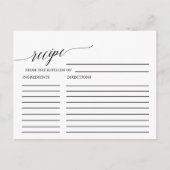 Élégante carte de recette de mariée de calligraphi (Devant)