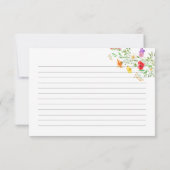 Elégante carte de recette fleur sauvage aquarelle (Dos)