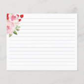 Elégante carte de recette florale aquarelle (Dos)