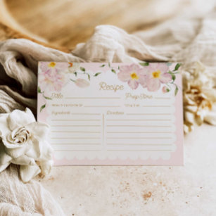 Elégante carte de recette florale Blush Bridal