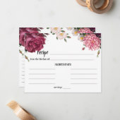 Elégante carte de recette Mariage de Bourgogne et  (Devant/Arrière en situation)