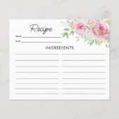 Elégante carte de recette Roses Roses Roses Roses  (Devant)