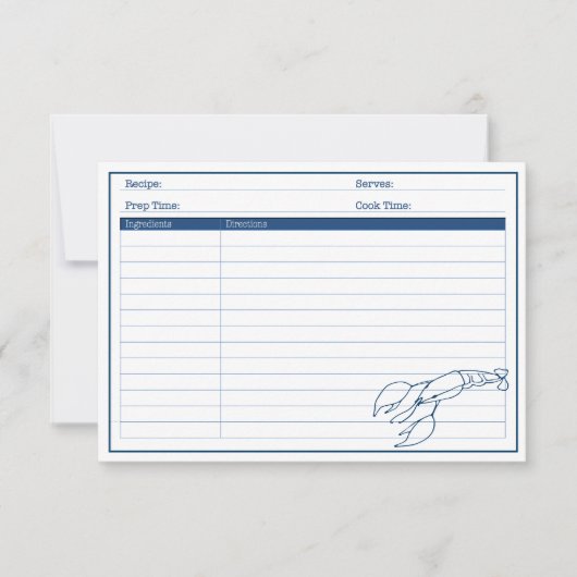 Elégante carte de recettes de fruits de mer au hom (Devant)