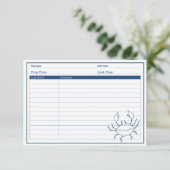 Elégante carte de recettes de fruits de mer de cra (Debout devant)