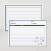 Elégante carte de recettes de fruits de mer de cra (Devant / Derrière)