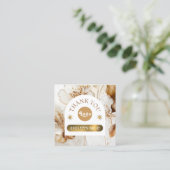 Elégante carte de réduction fleurs brunes (Debout devant)