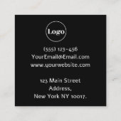 Élégante carte de réduction Logo Merci noir (Dos)