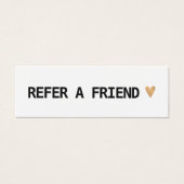 Élégante carte de référence Black White Gold Heart (Devant)