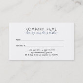 Élégante carte de référence de dentelle bleue et b (Dos)