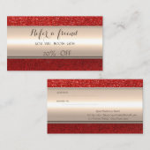 Elégante Carte de référence de Parties scintillant (Devant / Derrière)